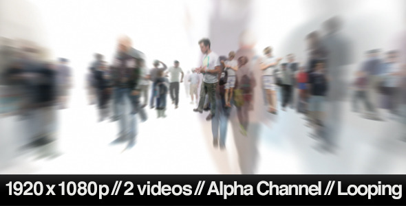 Isolated Crowd Of People Coming & Going With Alpha - Download Videohive 3405711