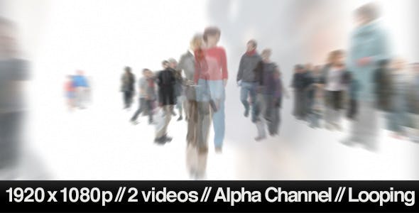 Isolated Crowd Of People Walking Towards w/ Alpha - Videohive 3404962 Download
