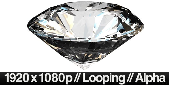 Isolated Diamond Rotating LOOP ALPHA - 155126 Download Videohive