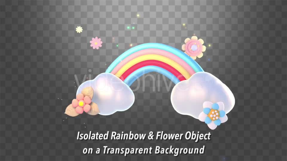 Isolated Rainbow and Flower Object - Download Videohive 20907989