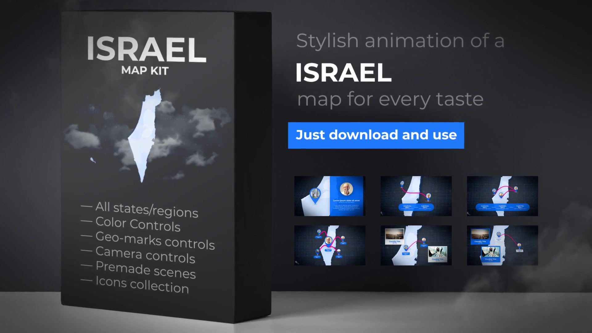 Israel & Palestinian Territories Map State of Israel Map Kit Videohive 24673149 After Effects Image 11