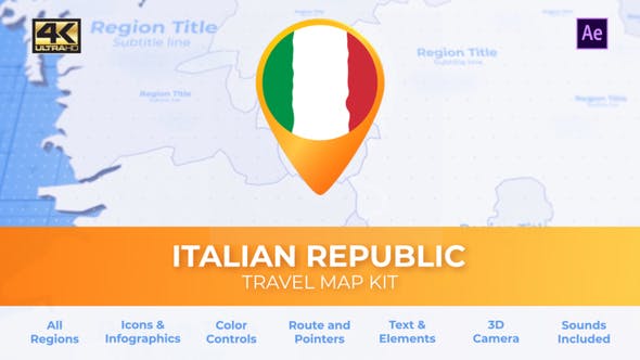 Italy Map Italian Republic Travel Map - 29819108 Videohive Download