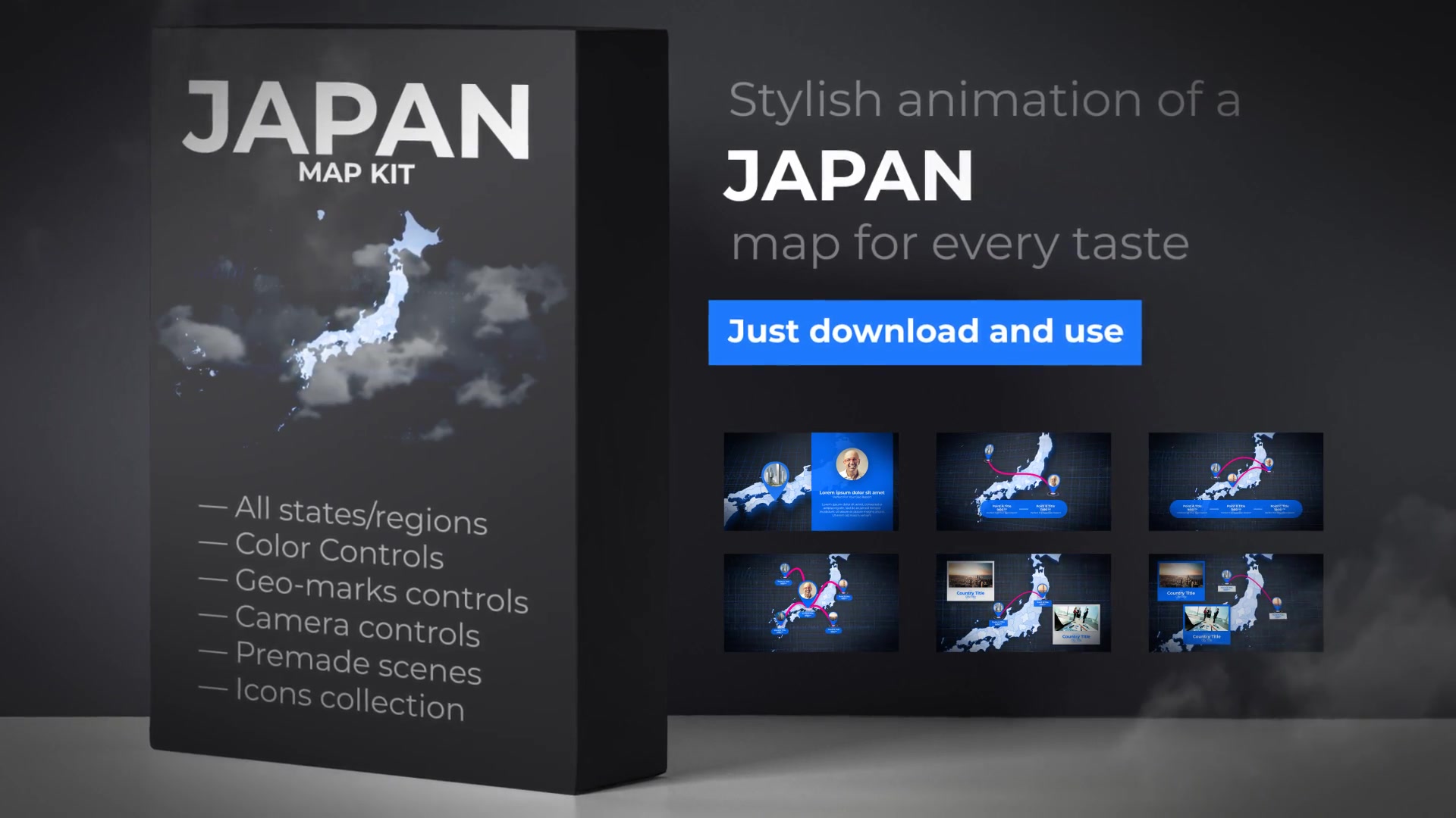 Japan Map Animation Japanese Map Kit Videohive 24088159 After Effects Image 11