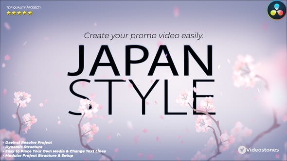 Japan Style Intro Romantic Titles Animation Promo DaVinci Resolve Template - Download Videohive 35118205