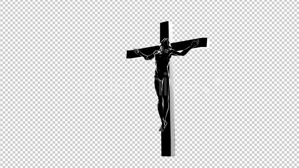 free black and white 3d cross clipart