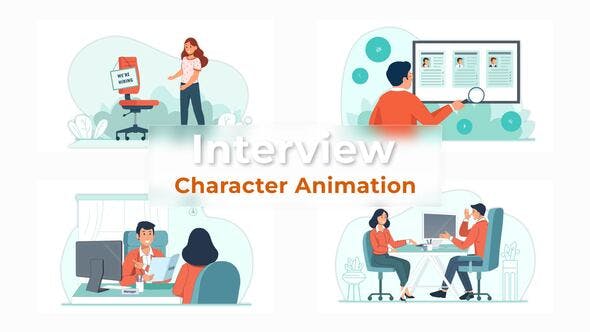 Job Interview Character Animation Scene Pack - Videohive Download 37070227