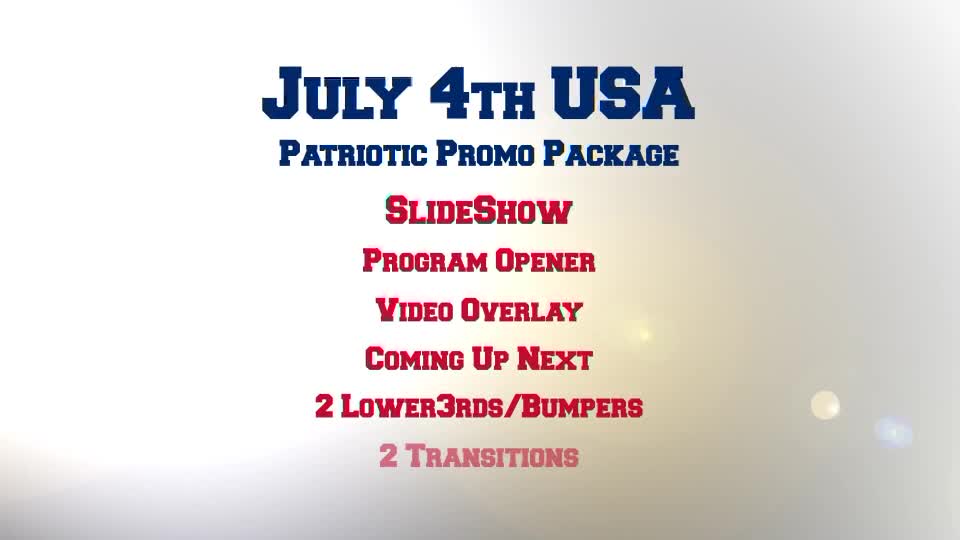 July 4th USA Patriotic Broadcast Promo Pack Apple Motion - Download Videohive 15889149