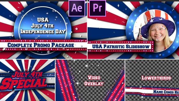 July 4th USA Patriotic Broadcast Promo Pack Premiere Pro - Download 26602030 Videohive