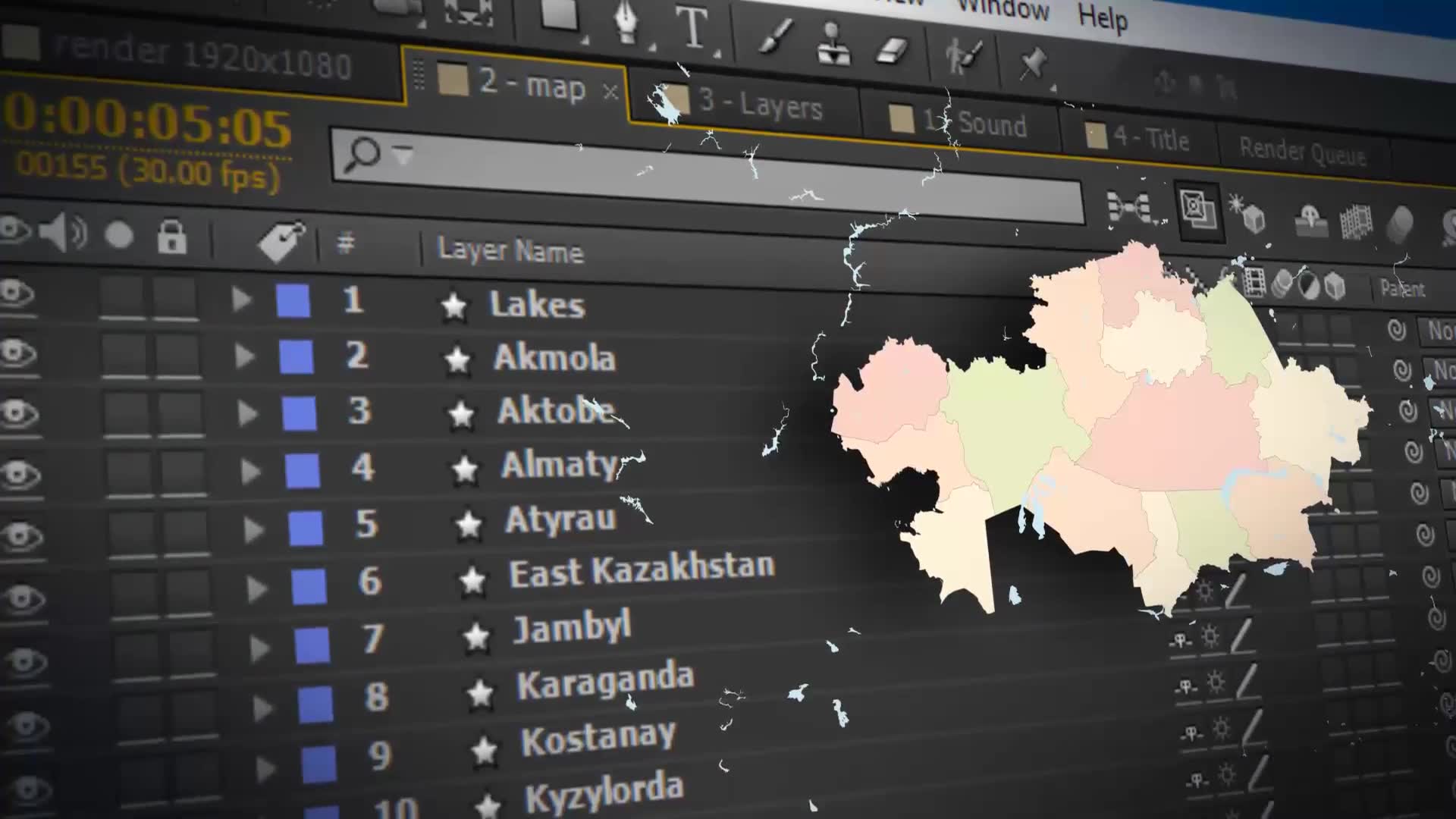 Kazakhstan Map Republic of Kazakhstan Map Kit Videohive 24603529 After Effects Image 2