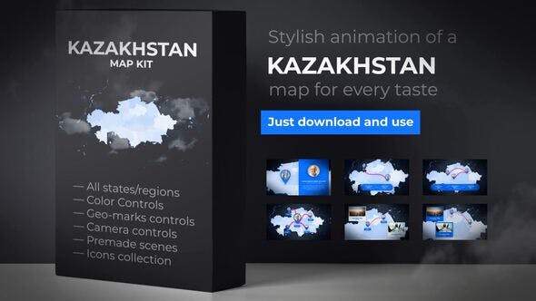 Kazakhstan Map Republic of Kazakhstan Map Kit - Videohive 24603529 Download