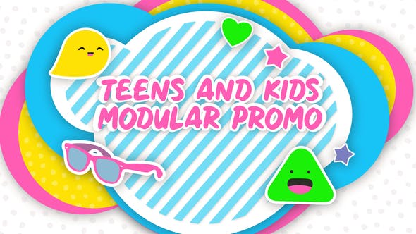 Kids And Teens Modular Promo And Emoji Stickers - Videohive Download 28280597