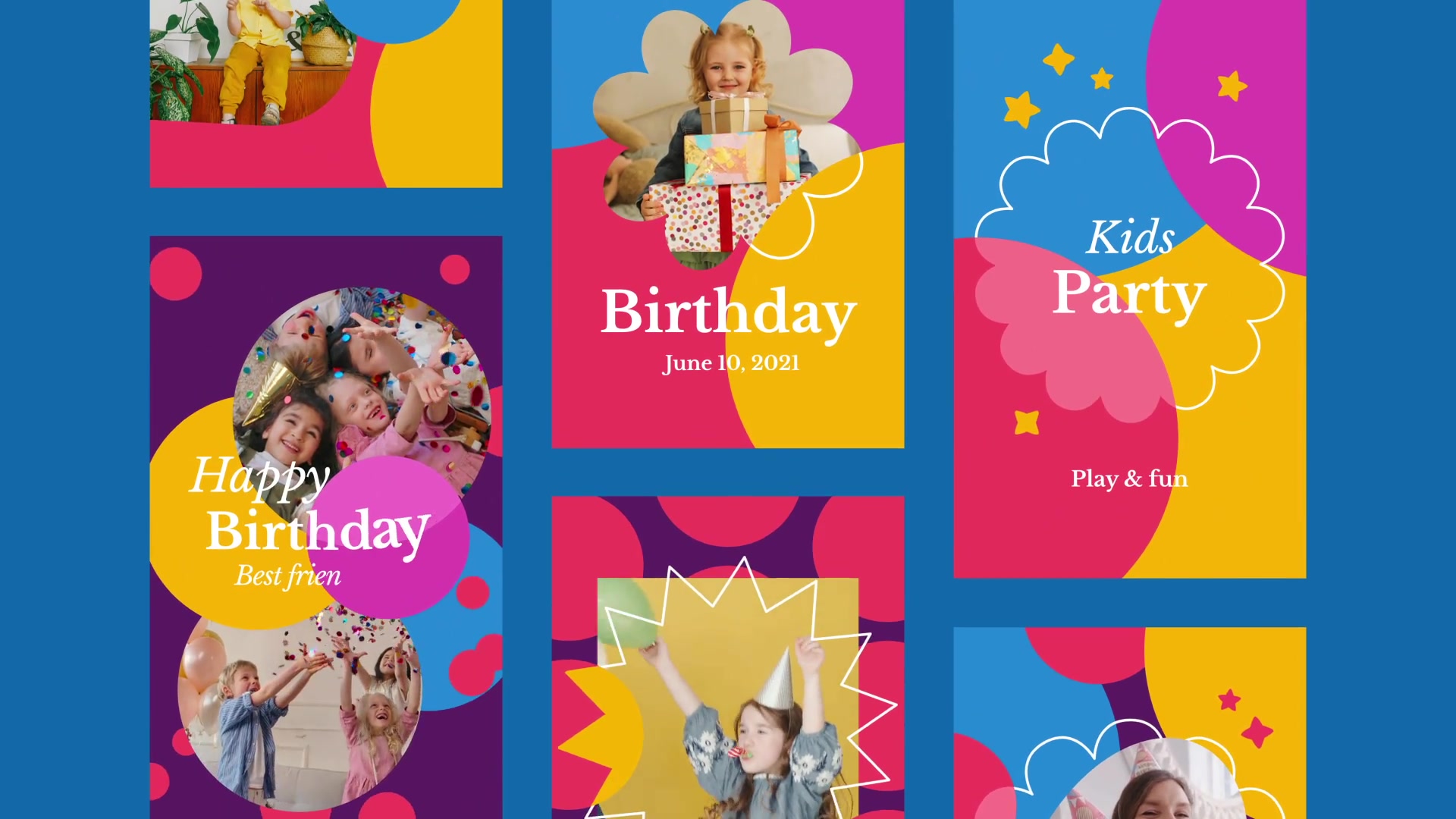 Kids Birthday Party Instagram Stories Videohive 32591990 After Effects Image 5