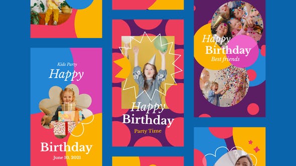 Kids Birthday Party Instagram Stories - Download 32591990 Videohive
