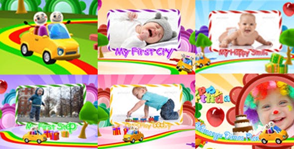 Kids Intro Happy Birthday With Photo Video Display - Download 7452065 Videohive