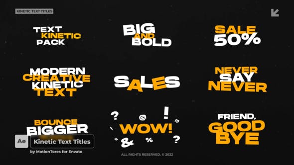 Kinetic Text Titles / AE - Videohive Download 40334768