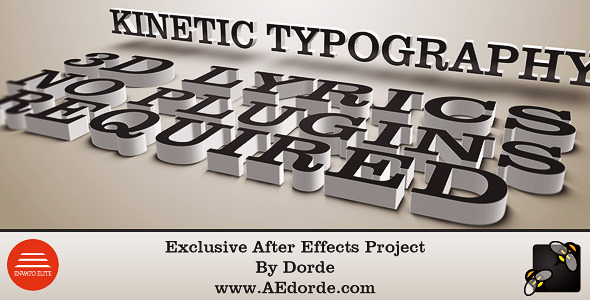 Kinetic Typography 3D Lyrics Two AE Projects - Download Videohive 4409665