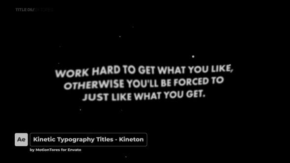 Kinetic Typography Titles Kineton \ After Effects - 30505751 Videohive Download
