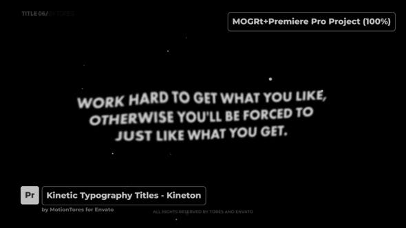 Kinetic Typography Titles Kineton \ Premiere Pro - Download 30602690 Videohive