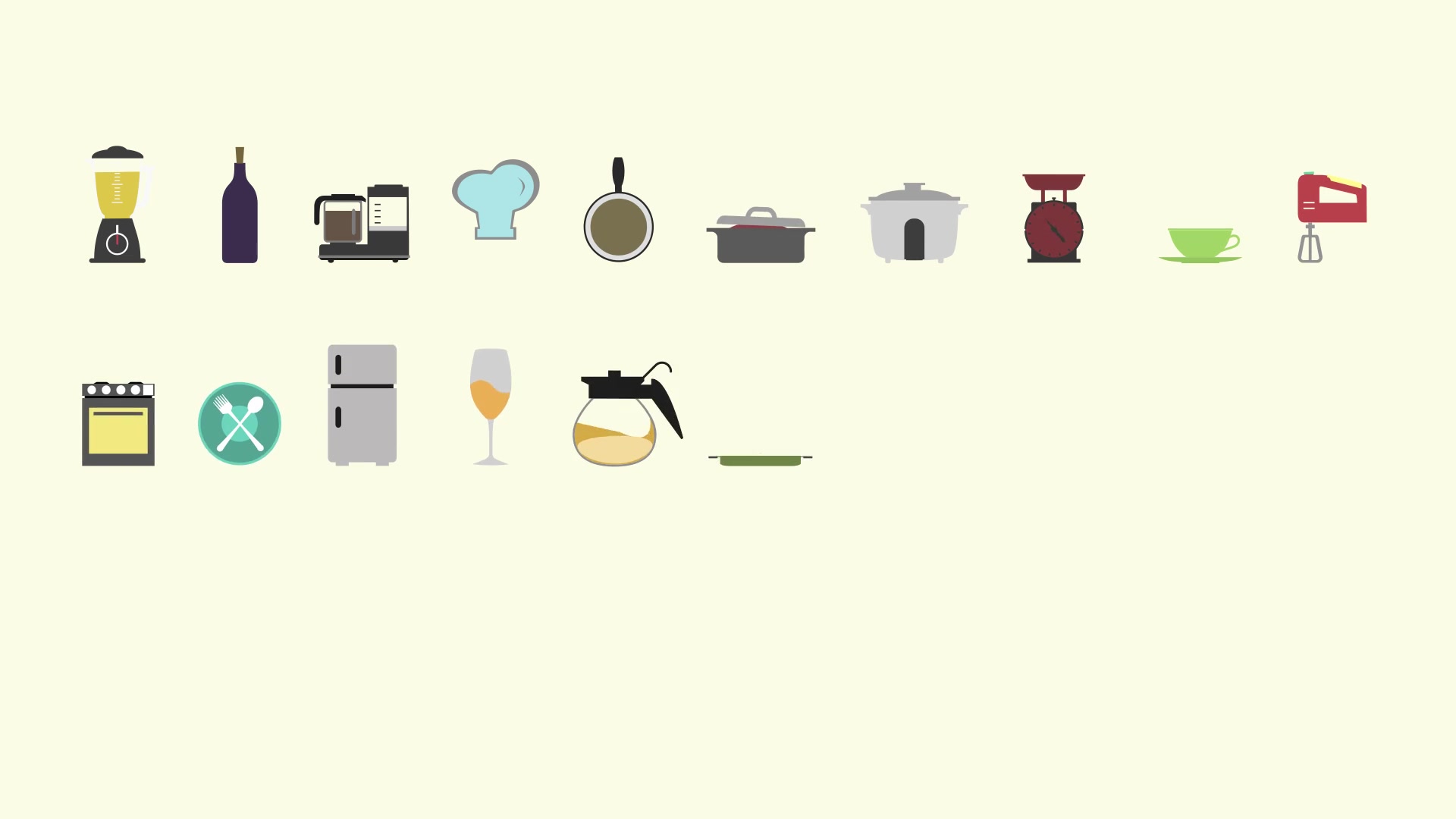 Kitchen Flat Design Icons Videohive 37260454 After Effects Image 4