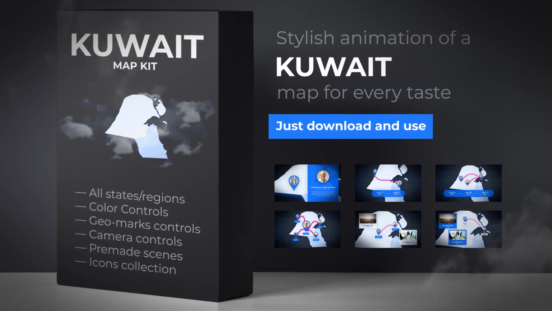 Kuwait Map State of Kuwait Map Kit Videohive 28165339 After Effects Image 11