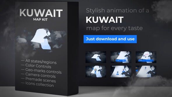 Kuwait Map State of Kuwait Map Kit - 28165339 Download Videohive
