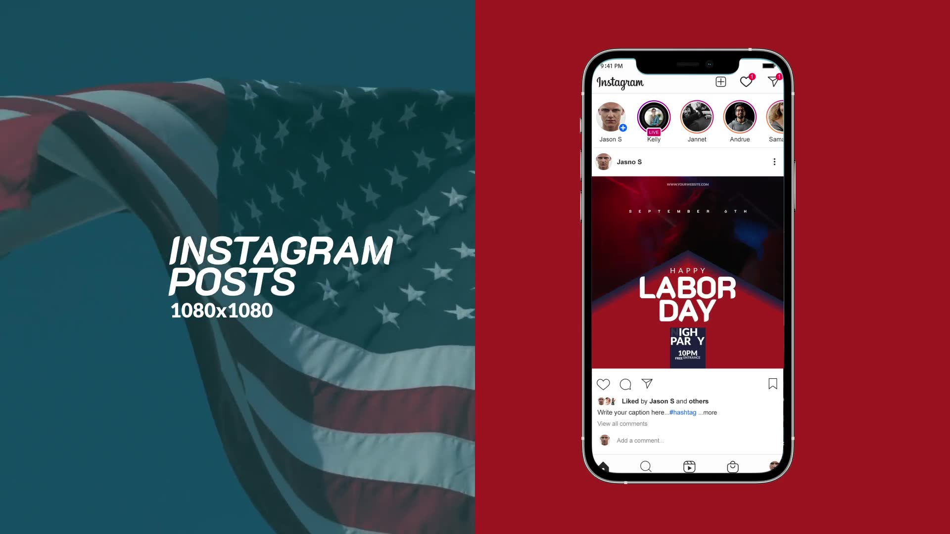 Labor Day Instagram Posts & Stories B103 Videohive 33307706 After Effects Image 3