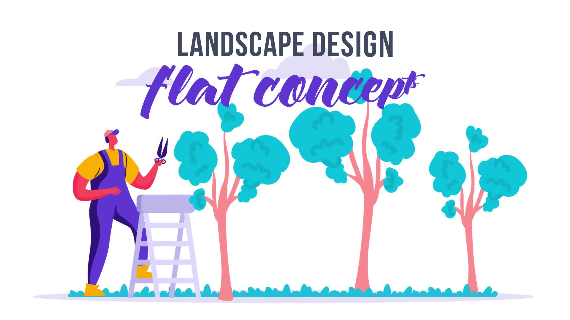 Landscape design Flat Concept Videohive 33619925 After Effects Image 1