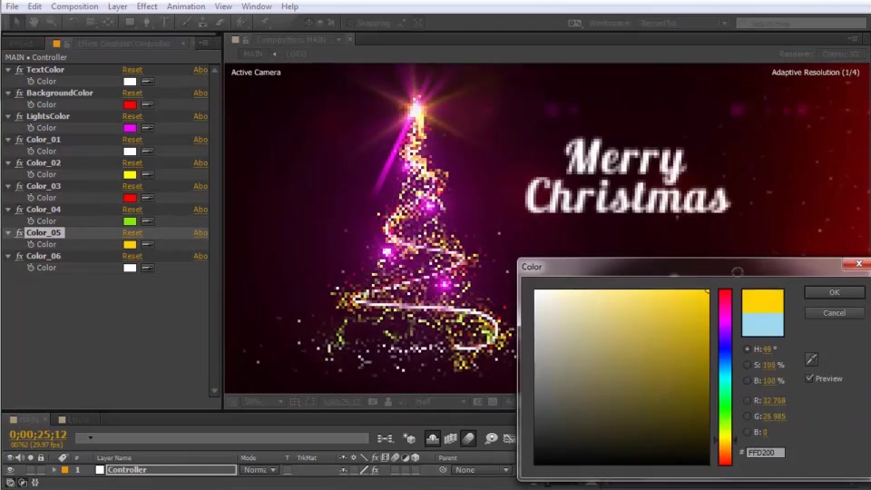 Light Tree Christmas Greetings - Download Videohive 9625229