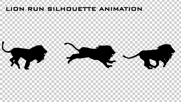 Lion Run Silhouette Animation - Download Videohive 20475116