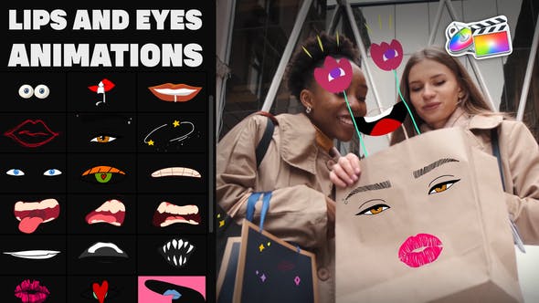 Lips And Eyes Mask Stickers for FCPX - Download 37986616 Videohive
