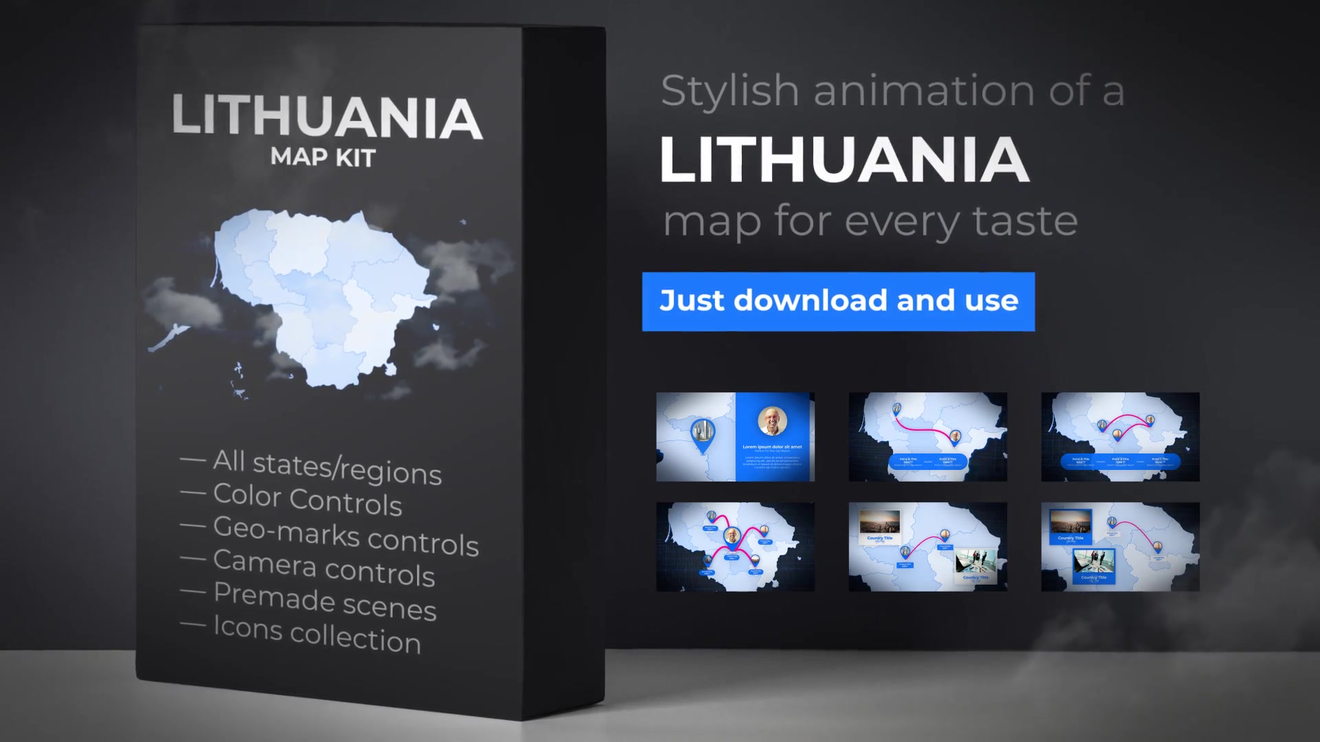 Lithuania Map Republic of Lithuania Map Kit Videohive 27954534 After Effects Image 11