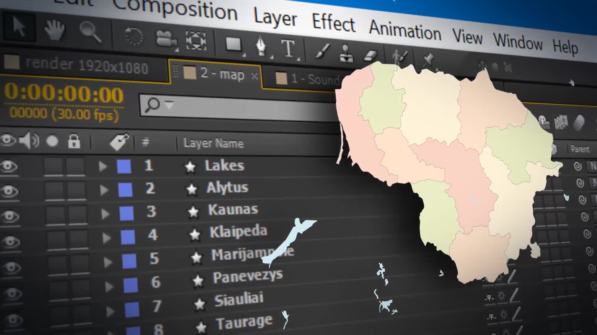 Lithuania Map Republic of Lithuania Map Kit Videohive 27954534 After Effects Image 2