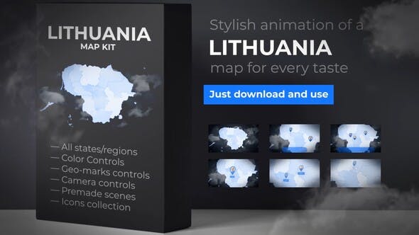 Lithuania Map Republic of Lithuania Map Kit - 27954534 Download Videohive