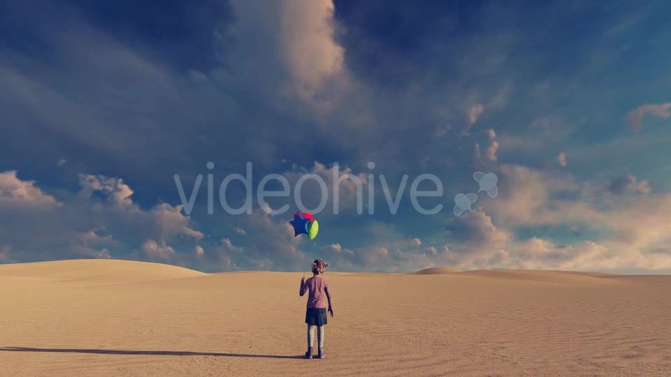 Little Girl and Desert Surreal Background Video - Download Videohive 21288435