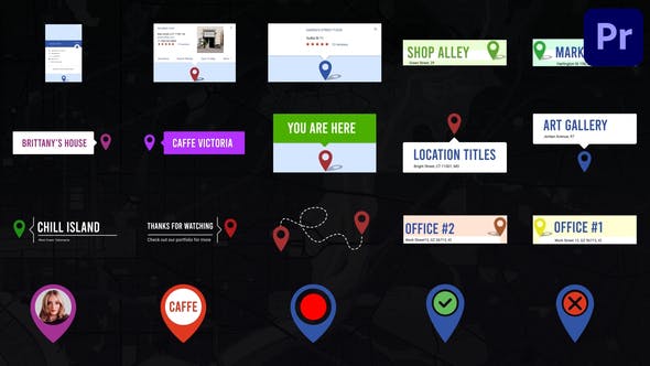 Location Pin Titles for Premiere Pro - Videohive Download 38883862
