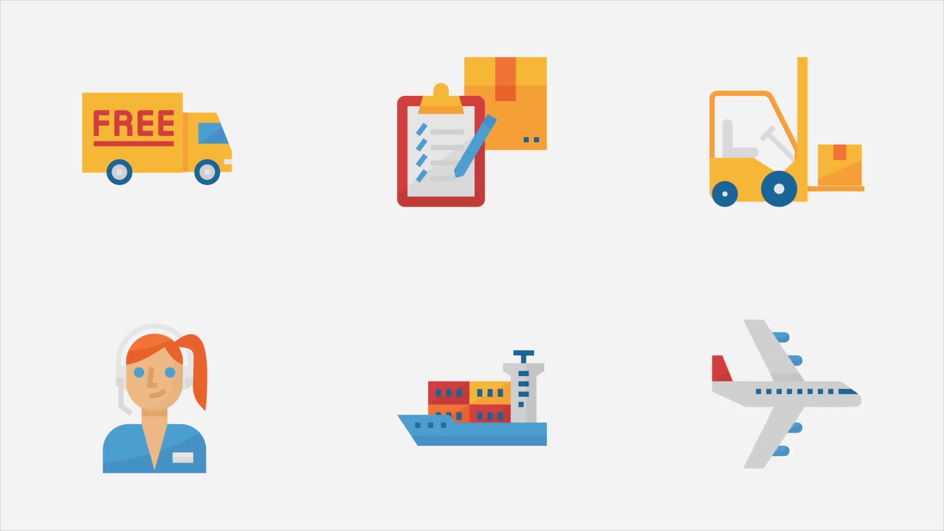 Logistics & Transportation Modern Flat Animated Icons Videohive 25152872 After Effects Image 2