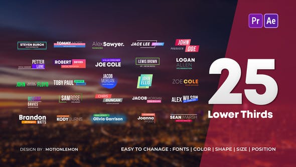 Lower Third Titles Pack - Download Videohive 27900543