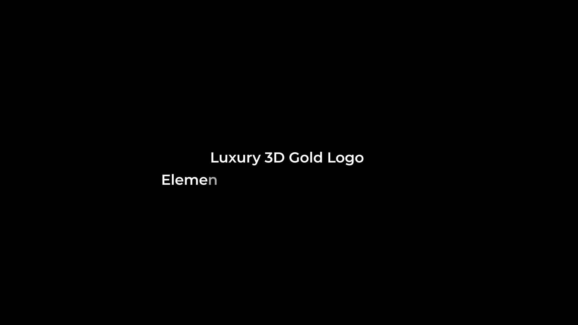 Luxury 3D Gold Logo Intro Videohive 38932211 After Effects Image 1