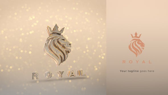 Royal 3d gold golden text metal logo icon design Vector Image
