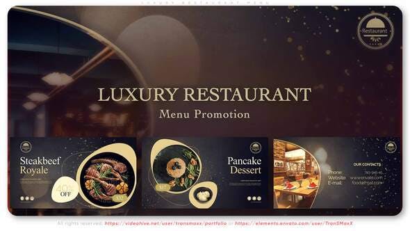 Luxury Restaurant Menu - Videohive 33705799 Download