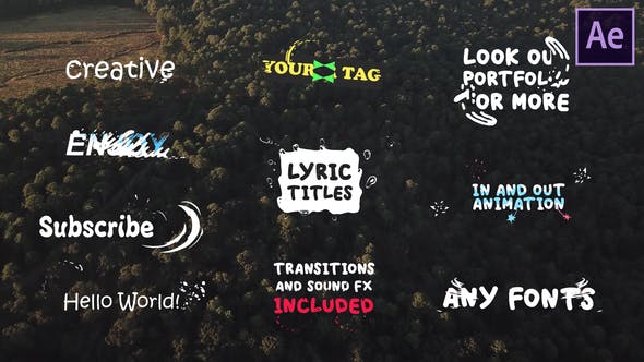 Lyric Titles| After Effects Template - Download Videohive 23621581