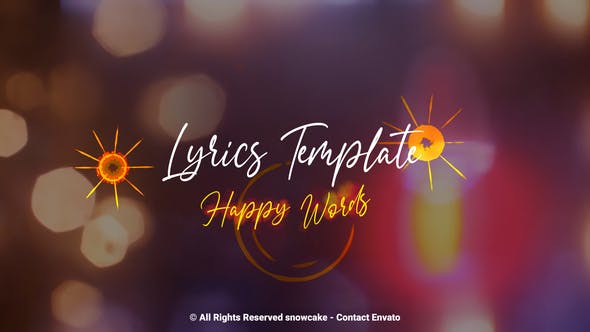 Lyrics Template Happy Words - 32336687 Videohive Download
