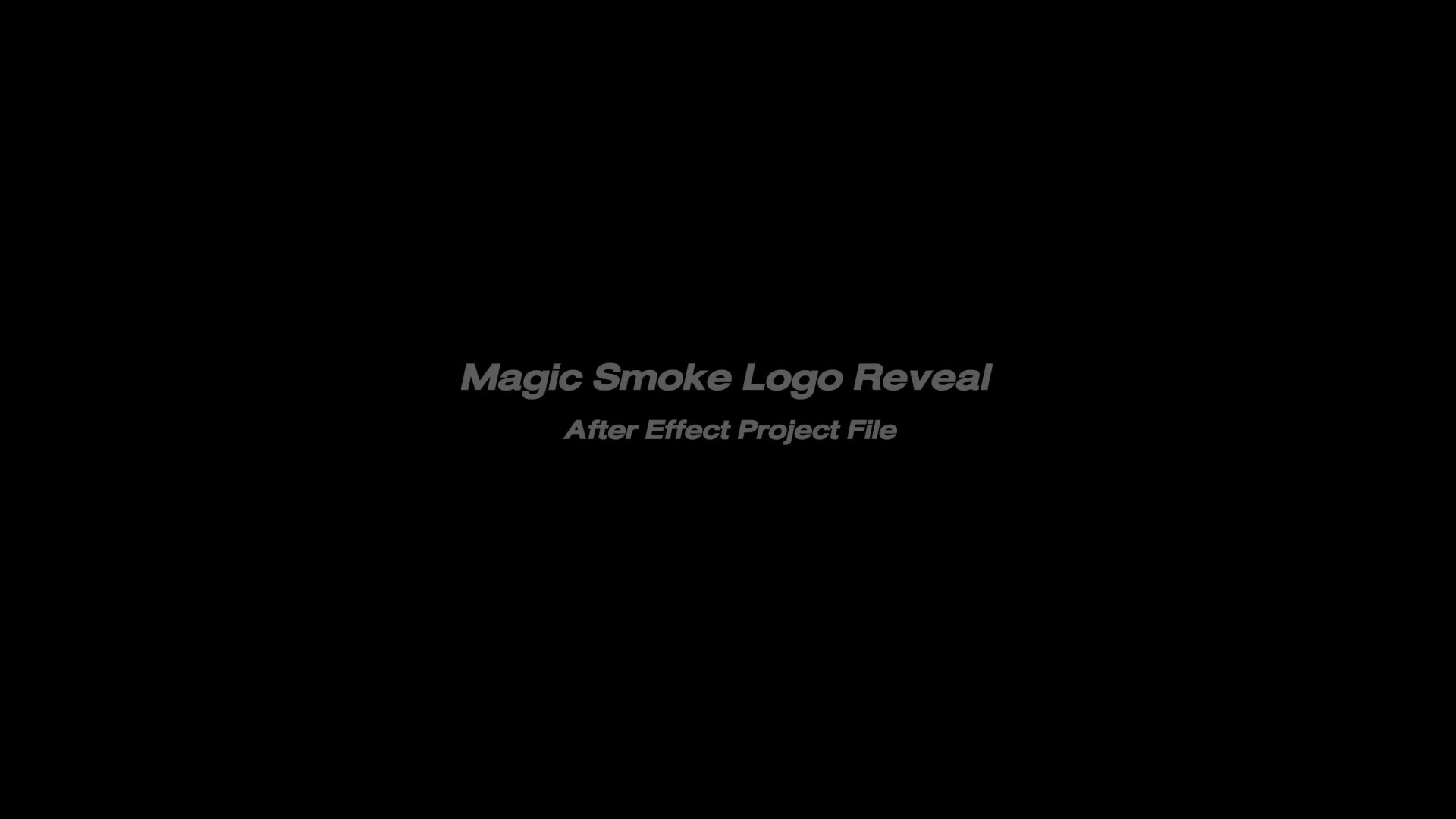 Magic Smoke Logo Reveal Videohive 35845562 After Effects Image 1