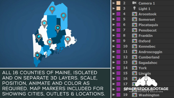 Maine Map Kit - Download Videohive 20776021