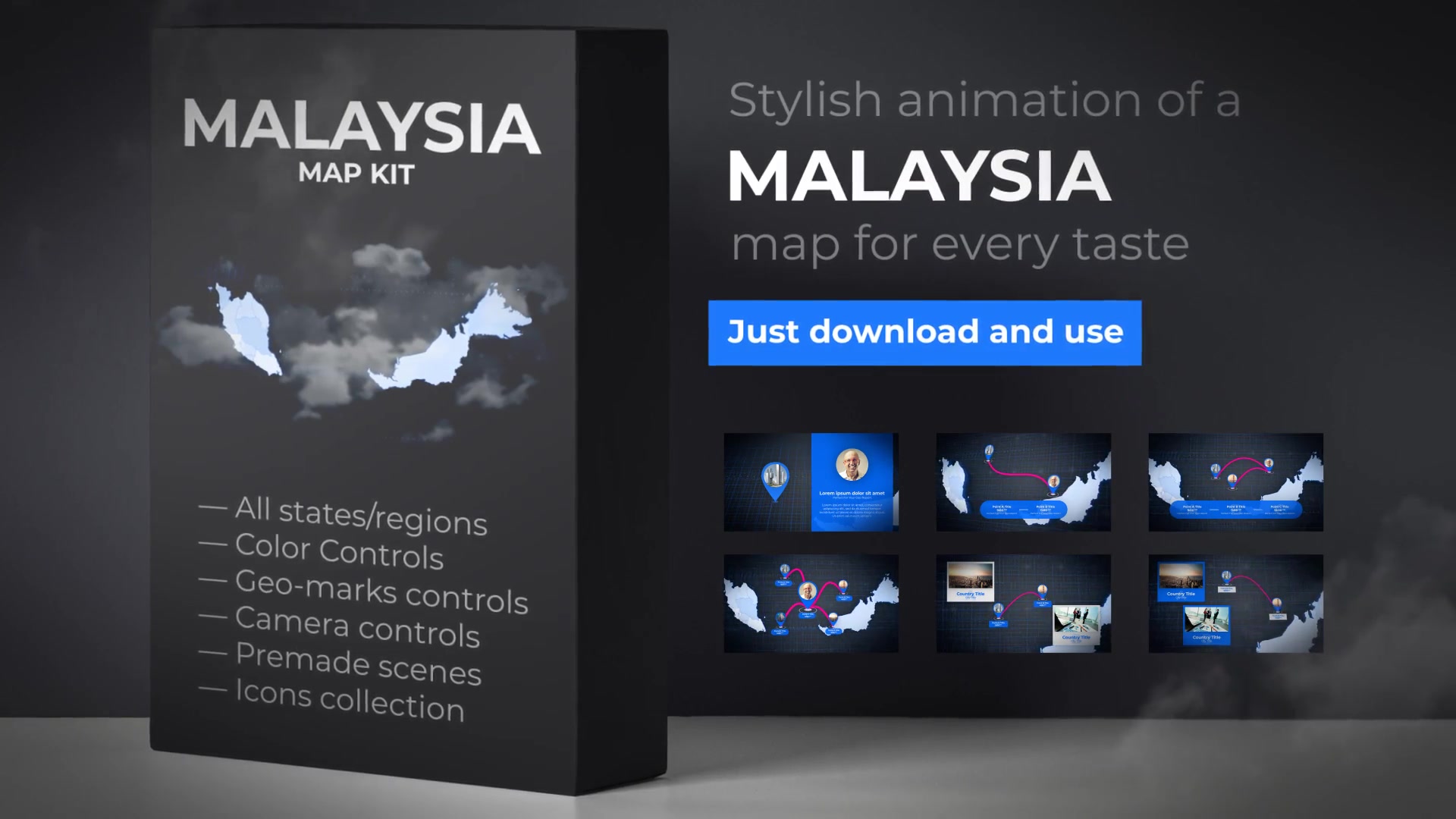 Malaysia Animated Map Malaysia Map Kit Videohive 24337258 After Effects Image 11