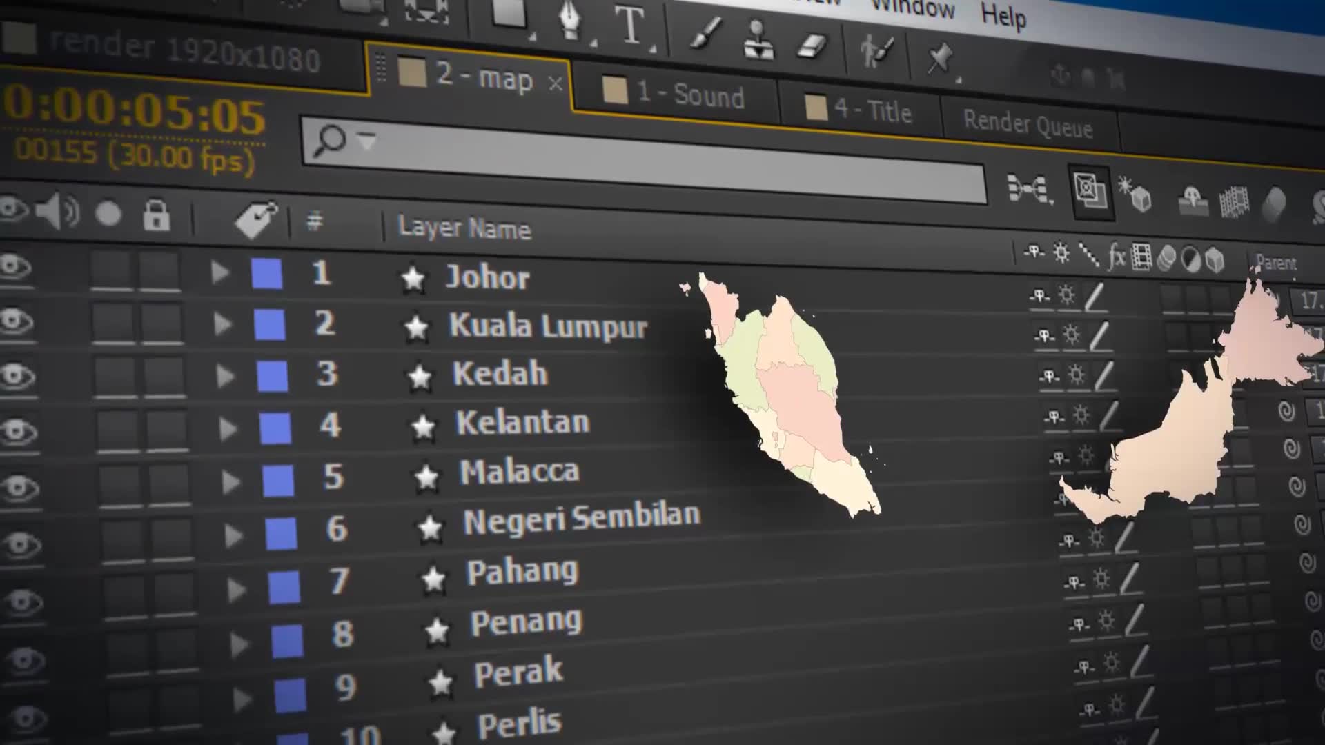 Malaysia Animated Map Malaysia Map Kit Videohive 24337258 After Effects Image 2