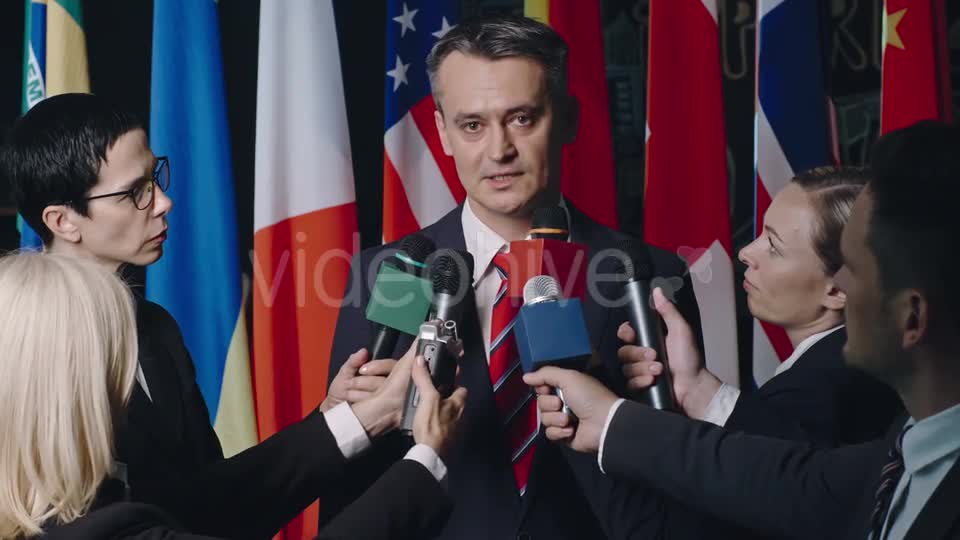 Male Politician Giving Interview  Videohive 17957648 Stock Footage Image 1