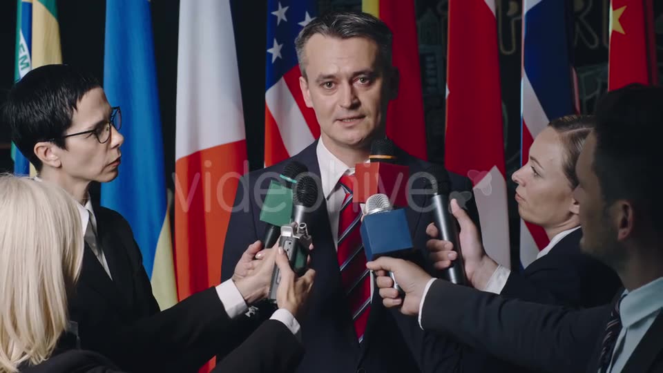 Male Politician Giving Interview  Videohive 17957648 Stock Footage Image 2