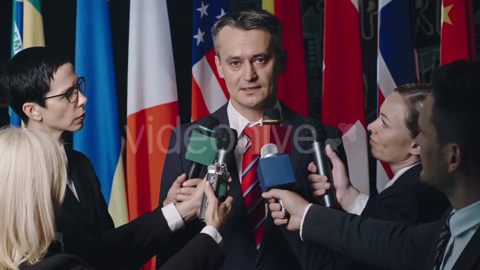 Male Politician Giving Interview  Videohive 17957648 Stock Footage Image 3