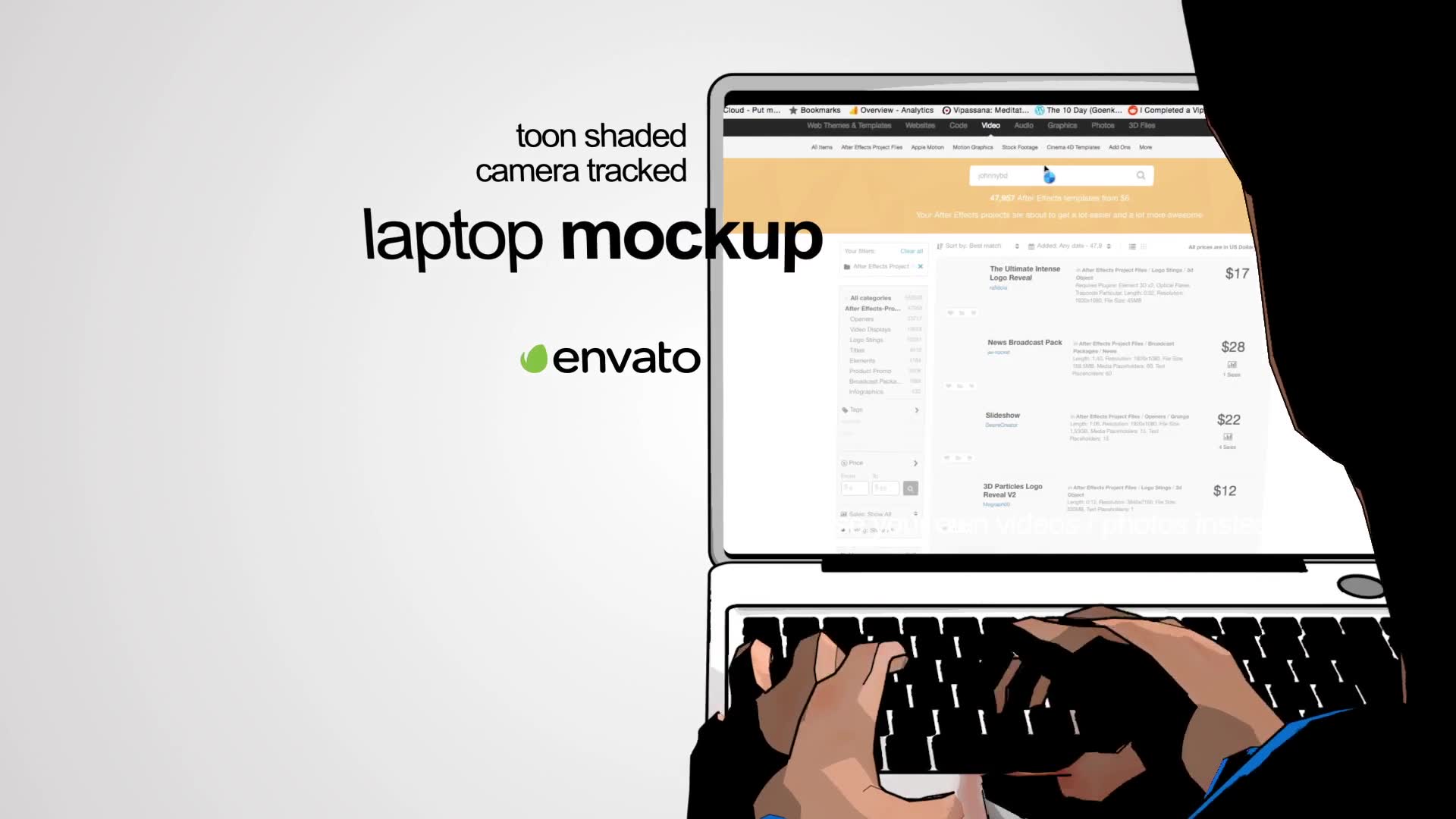 Man Typing on Laptop Toon Shaded Videohive 21287543 After Effects Image 3